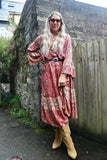 Red paisley midi dress