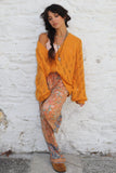 Open knit cardigan (Mustard)