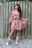 Flared sleeve paisley tunic