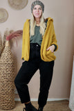 Mustard hooded cardigan