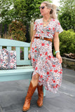 Floral print wrap dress