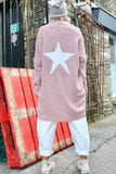 Star back pink cardigan