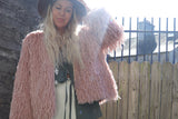 Fluffy feather pink jacket