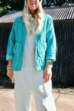 Teal quilted cotton jacket