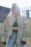 Embroidered embellished khaki jacket