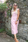 Pink gingham a line dress