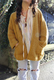 Mustard waffle knit cardigan