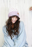 Diamond knit beanie (Pink )