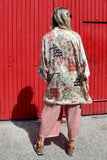 Patchwork silky kimono