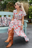 Floral print wrap dress