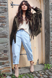 Olive fringe jacket