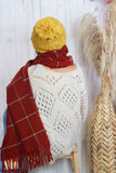Mustard pom pom beanie