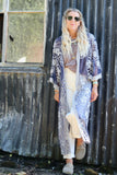 Crochet embroidered kimono