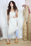 Silky Asymmetrical lace dress (Pearl)