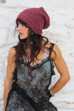 Multiway ribbed beanie (Plum)