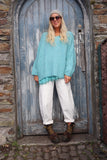 V neck knit jumper ( Aqua)