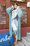 Long mint knit cardigan