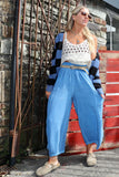 Linen balloon trousers (Royal blue)
