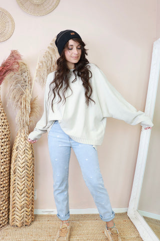 Beige soft knit sweater