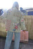 Embroidered embellished khaki jacket
