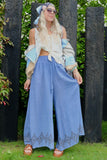 Diamond printed cotton trousers(lavender)