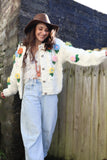 Flower applique cardigan