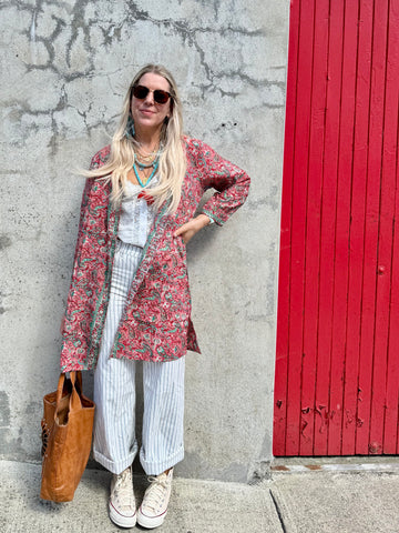 Paisley button up kimono