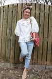 Broderie floral blouse