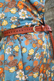 Dark brown leather star  belt