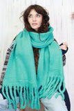 Soft knit tassel scarf (Turquoise)