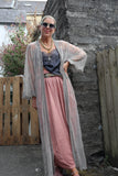 Floral crochet lace kimono (Grey)