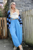Linen balloon trousers (Royal blue)