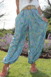 Blue ornate balloon trousers