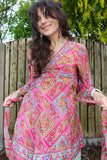 Silk kimono wrap blouse
