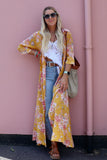 Floral mustard shirt dress