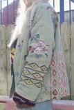 Embroidered embellished khaki jacket