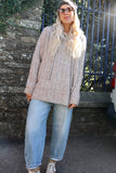 Taupe knit hoodie
