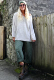 V neck knit jumper (Oatmeal)