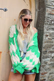 Chunky knit stripe cardigan