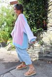 Colour block cardigan with buttons