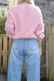 Ruffle sleeve knot detail jumper (Pink)