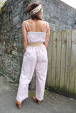 Cotton embroidered jumpsuit (Rose)