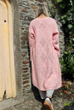 Open knit long cardigan (Soft pink)