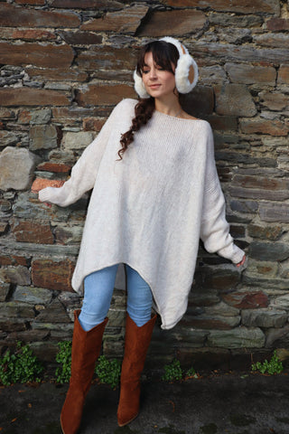 Dip back jumper (Beige)