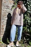 Taupe knit hoodie