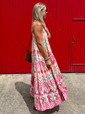 Pink aztec printed dress