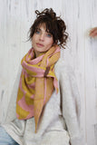 Chevron soft knit scarf (Mustard and pink)