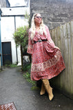 Red paisley midi dress