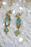 Agate beaded drop earrings (Gold)