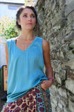 Silky v neck tank top